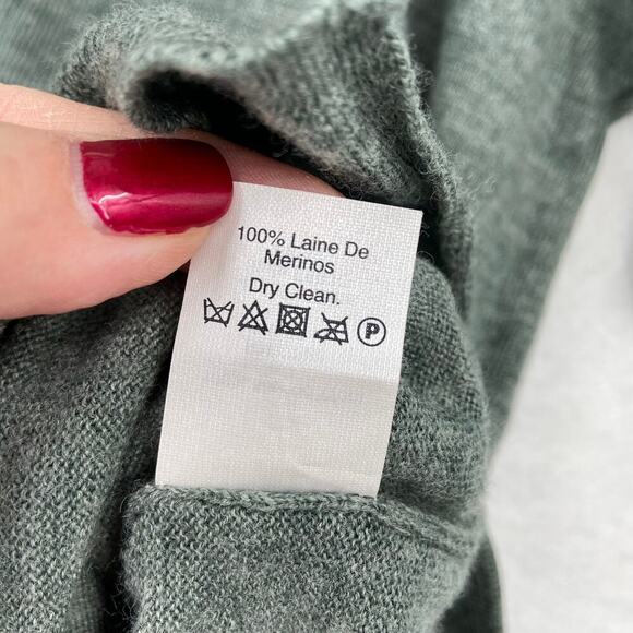 Madewell Merino Wool Sweater Women's Size M Grayish Green High Low Hem - Picture 10 of 11